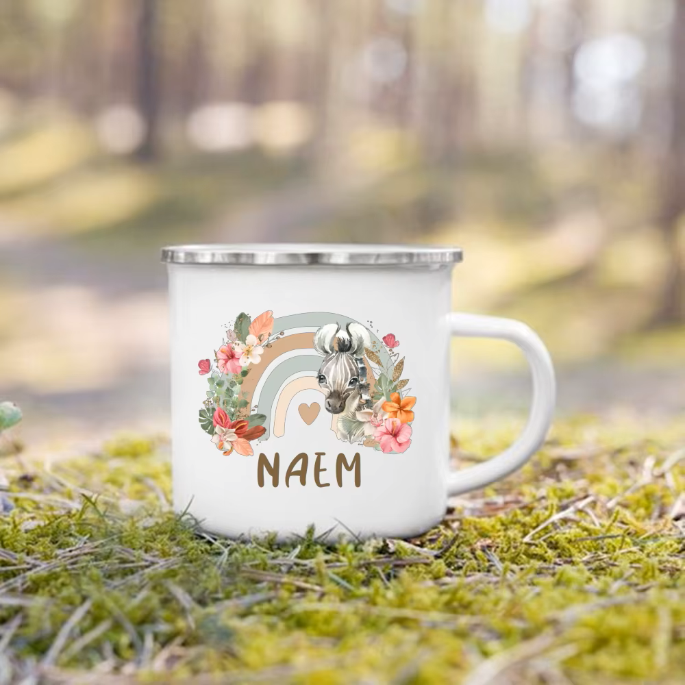 Personalisierte Regenbogen-Tier-Tasse
