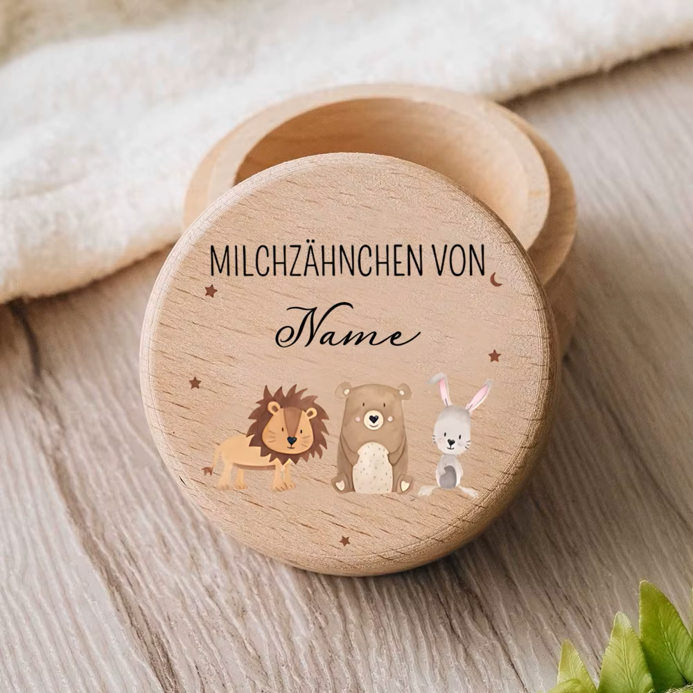 Personalisierte Milchzahndose in verschiedenen Motiven