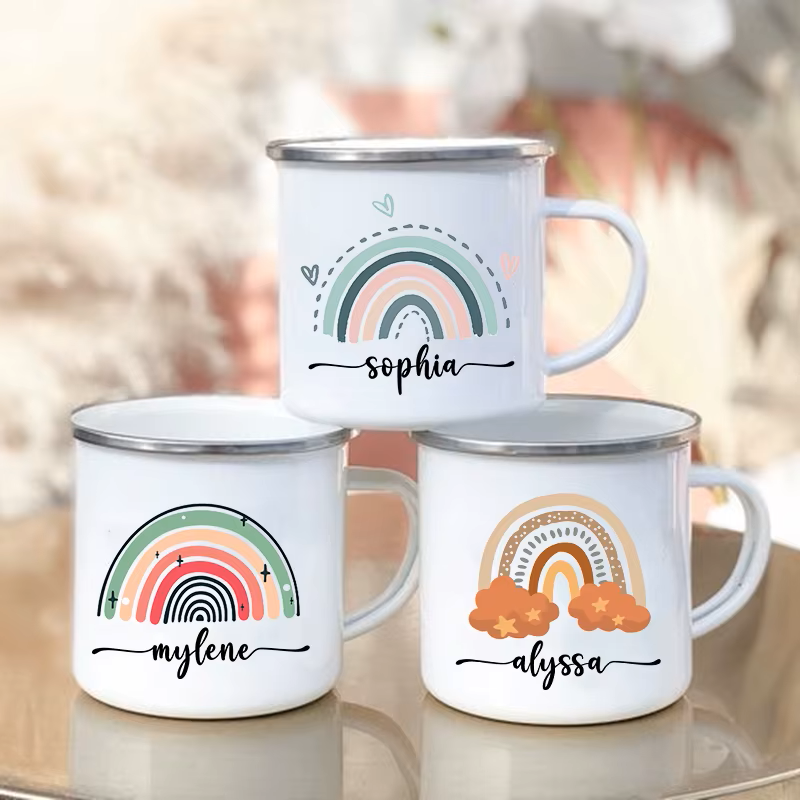 Personalisierte Tasse mit Regenbogen