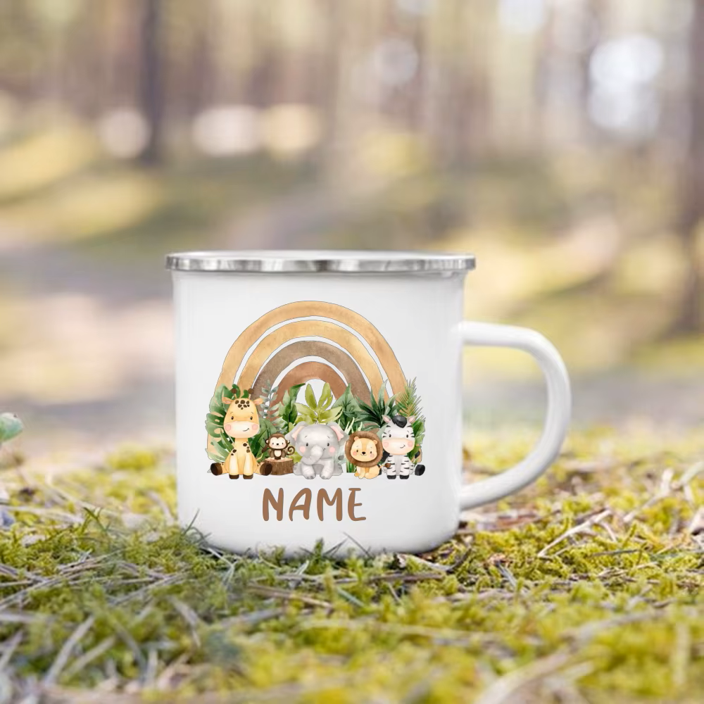 Personalisierte Regenbogen-Tier-Tasse