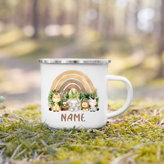 Personalisierte Regenbogen-Tier-Tasse