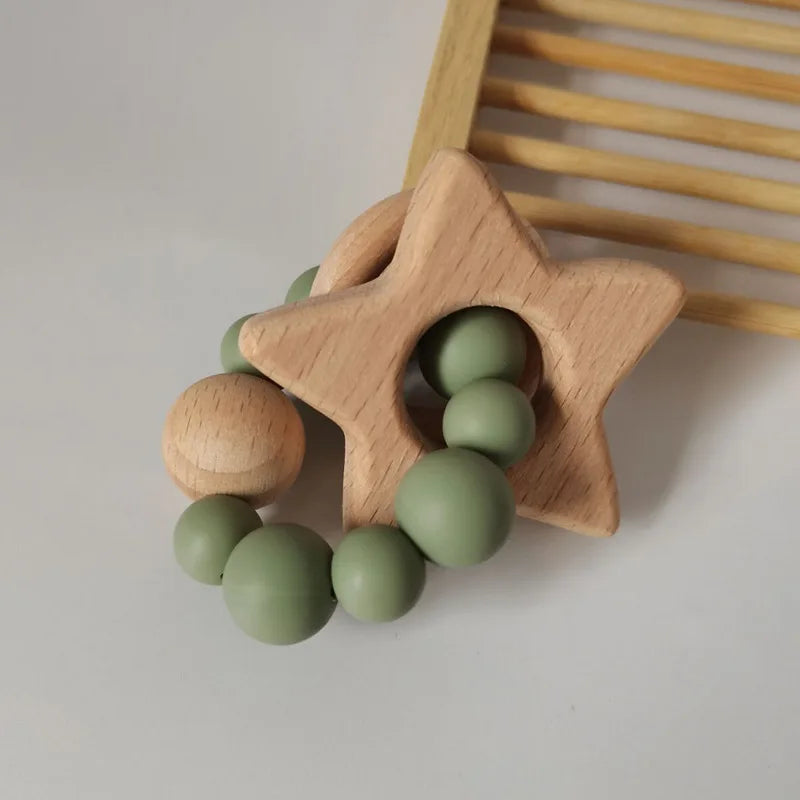 Beißring aus Holz & Silikon - Förderung der Sinne & Zahnungshilfe