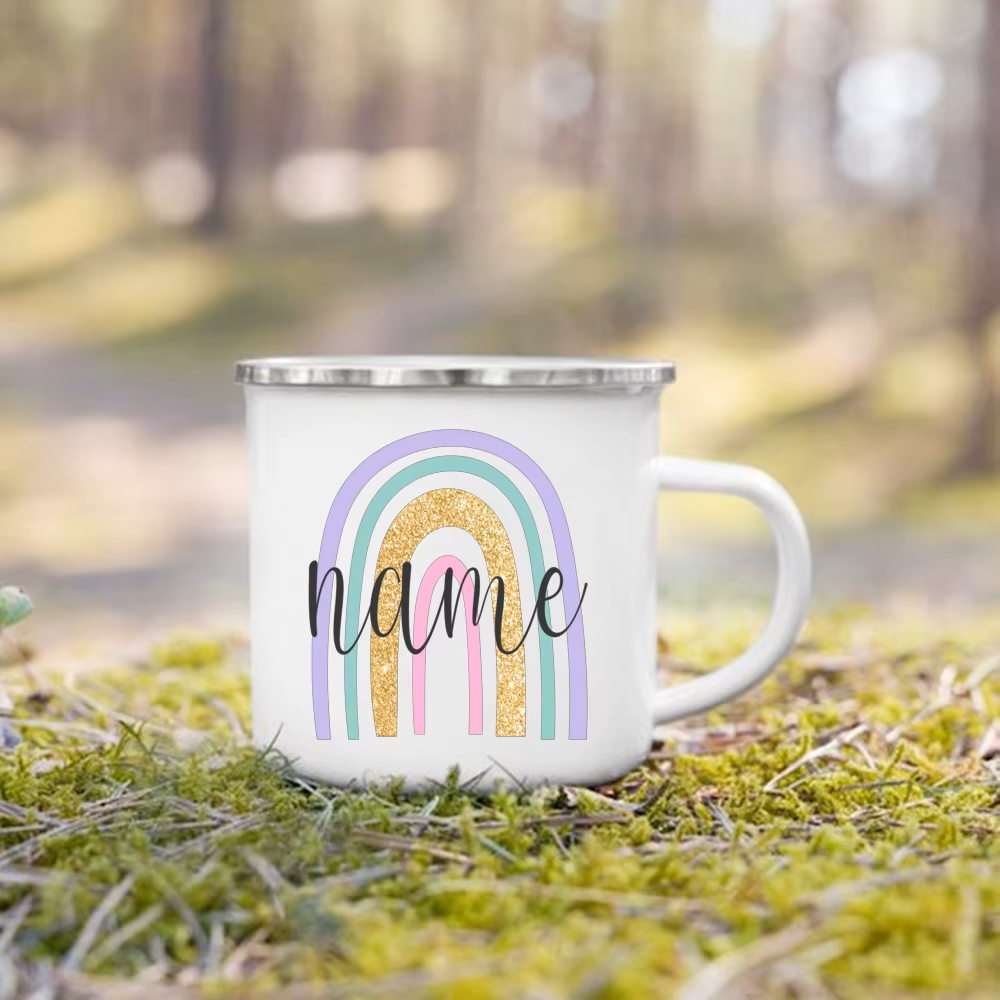 Personalisierte Tasse mit Regenbogen
