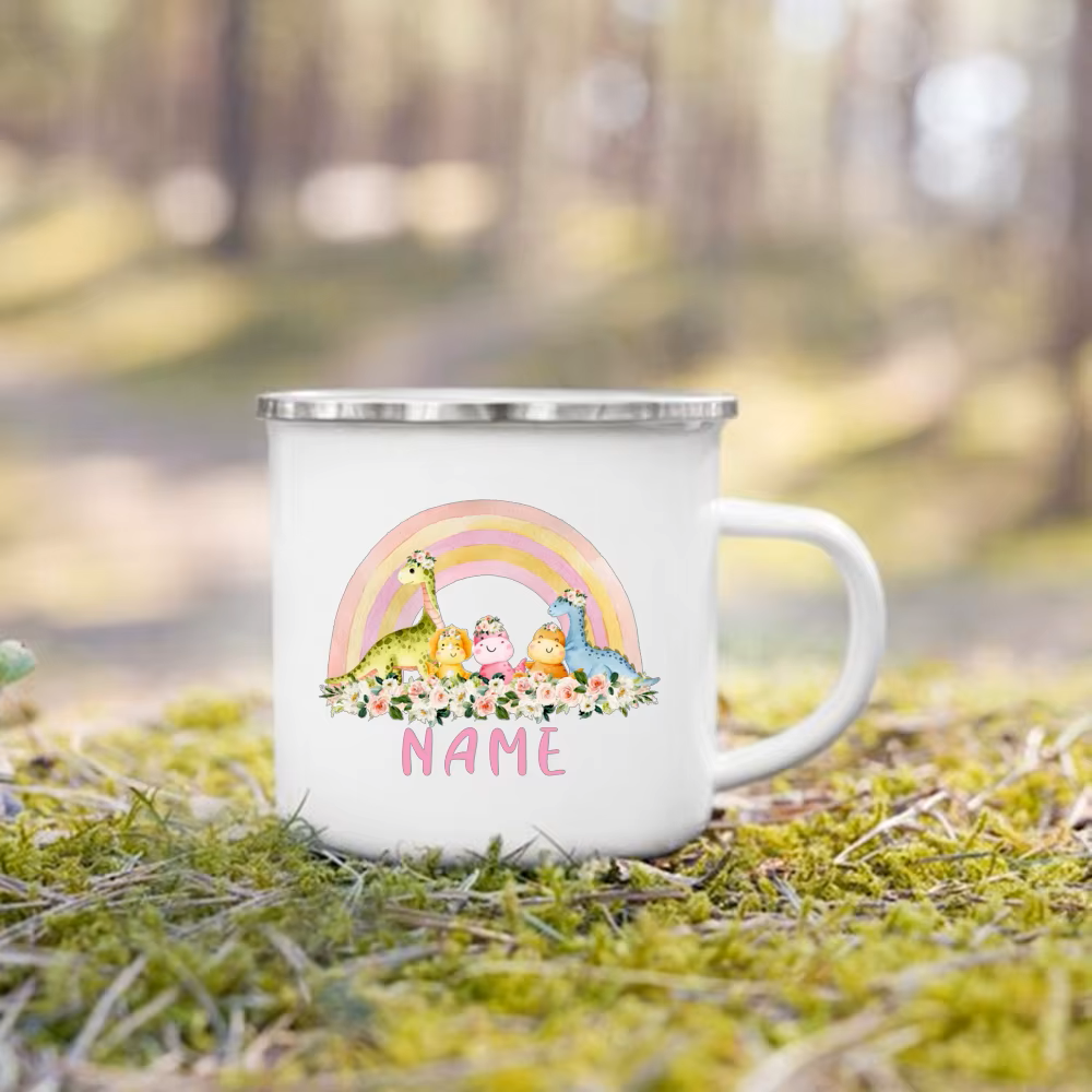 Personalisierte Regenbogen-Tier-Tasse