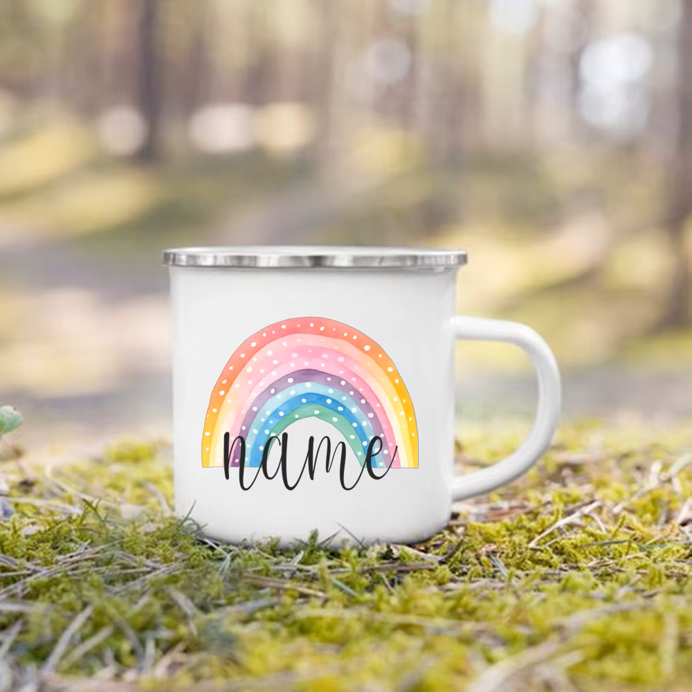 Personalisierte Tasse mit Regenbogen