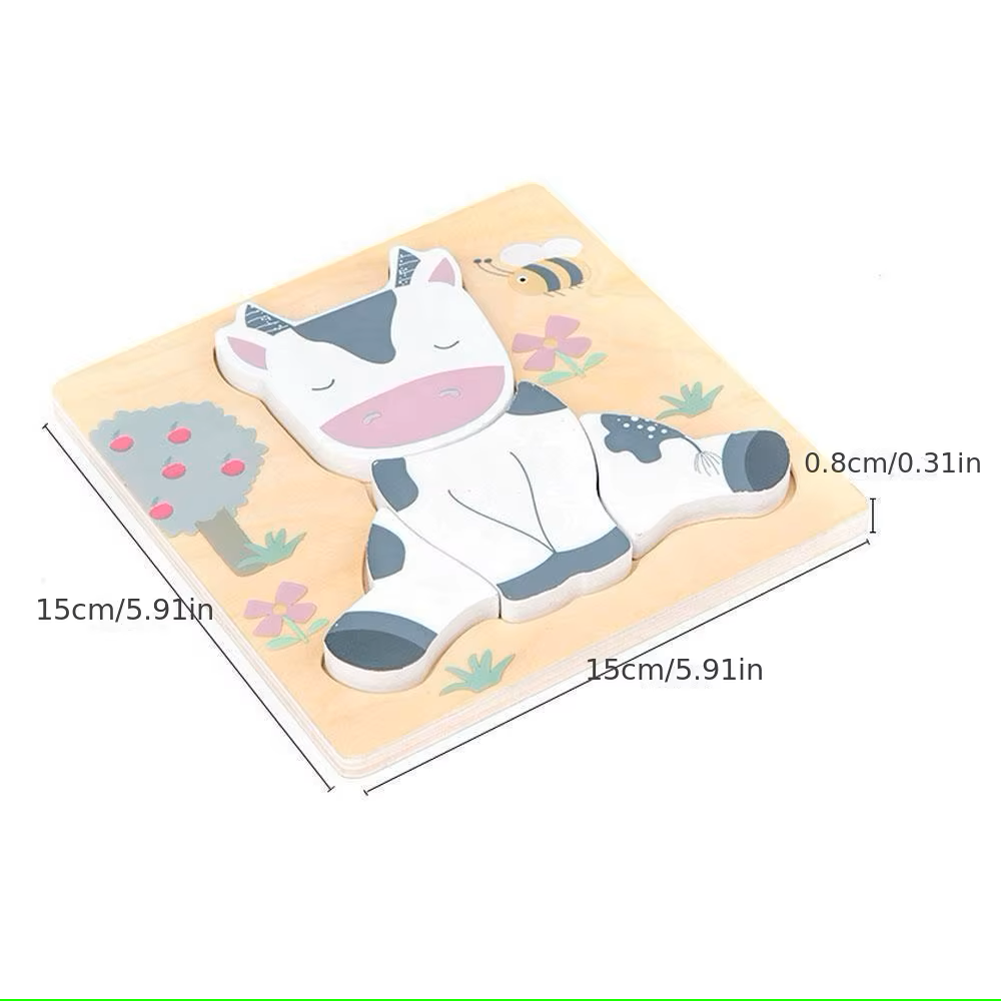 Holzpuzzle „Bauernhoftiere“ – Ente, Kuh, Hase oder Schaf