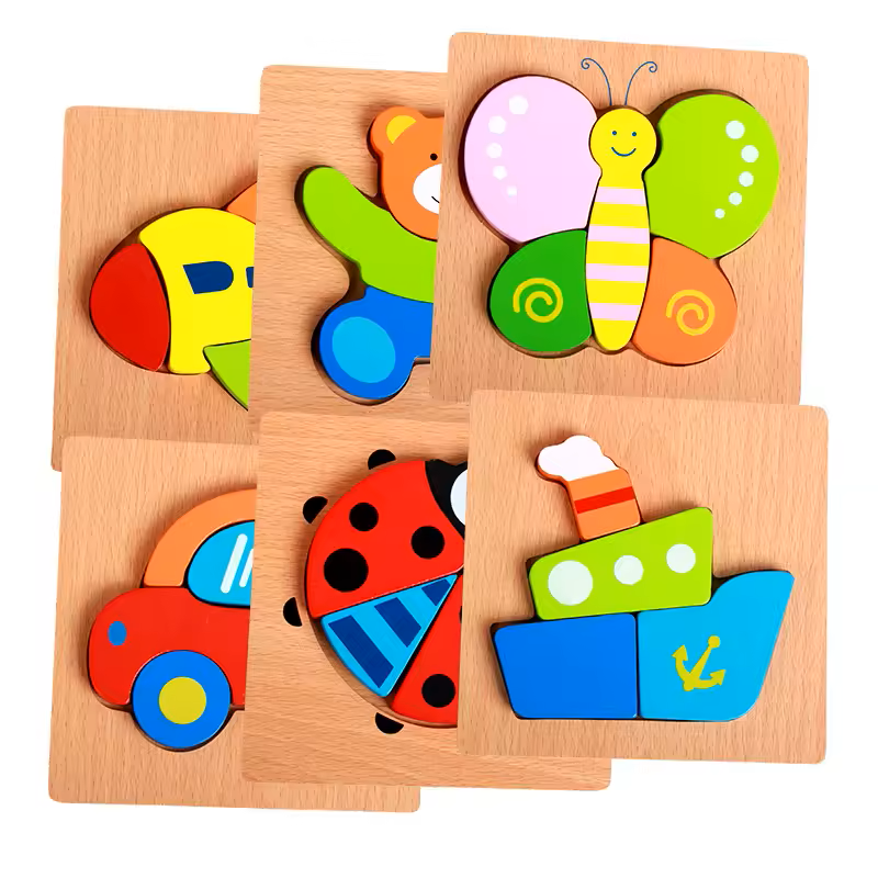 Lernspaß aus Holz – Buntes Puzzle für kleine Entdecker